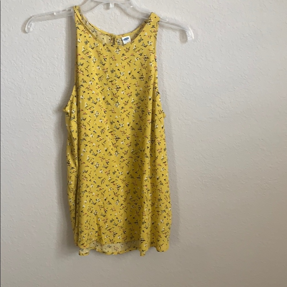 old navy yellow floral tank-top